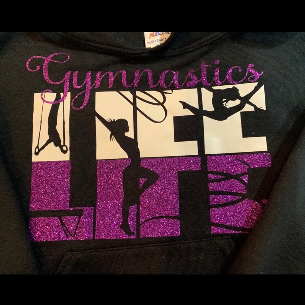 Gymnastics Hoodie Sweatshirt 4T/5T. Purple/Black